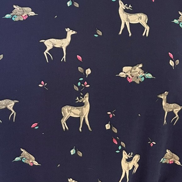 Poem by Oliver Bonas Navy Deer Print Chiffon Dress | Size US 6 / UK 10 - Picture 4 of 7